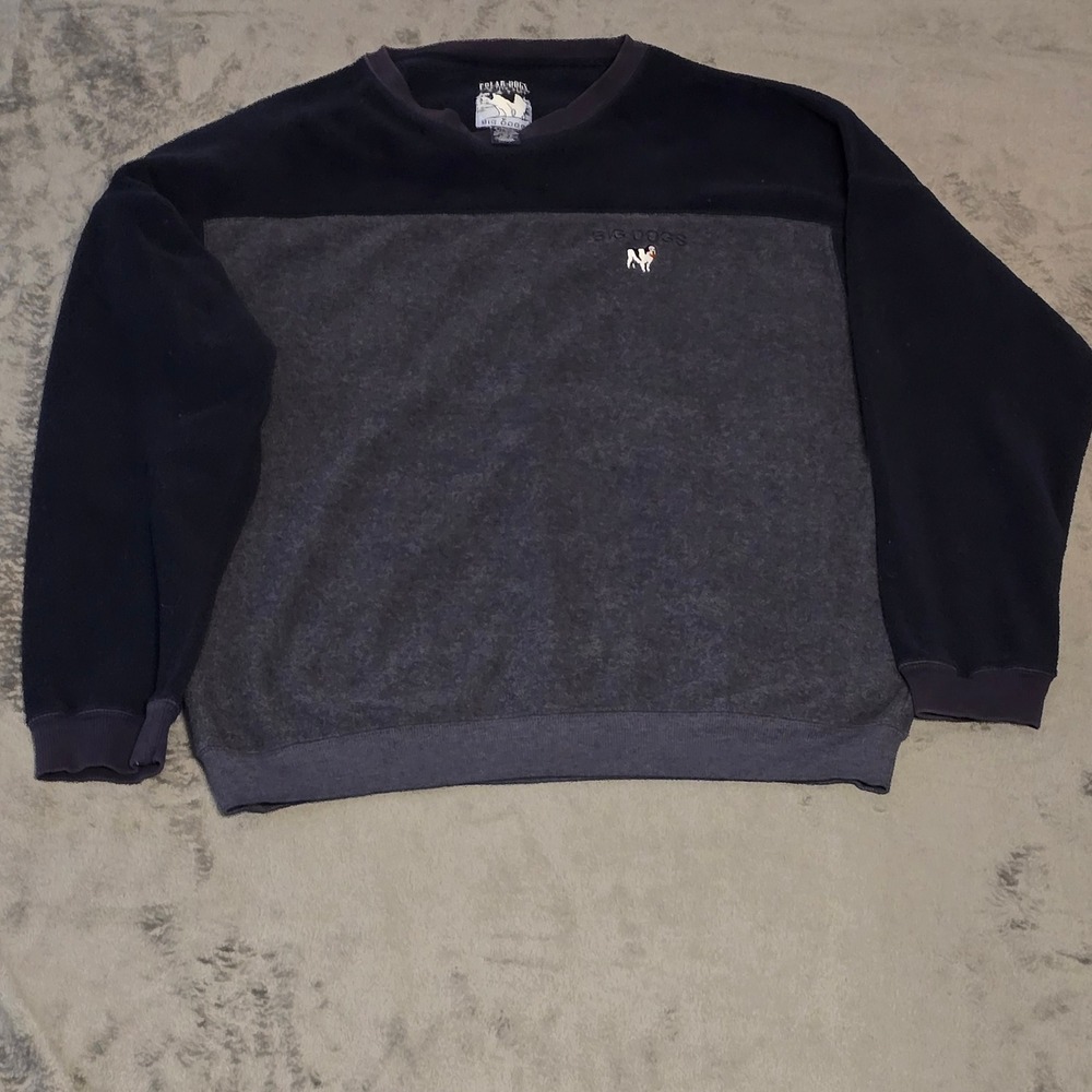 Big Dogs Polar Dogs High Tech‎ Gear Fleece Pullover Sweatshirt Men's Medium Gray
